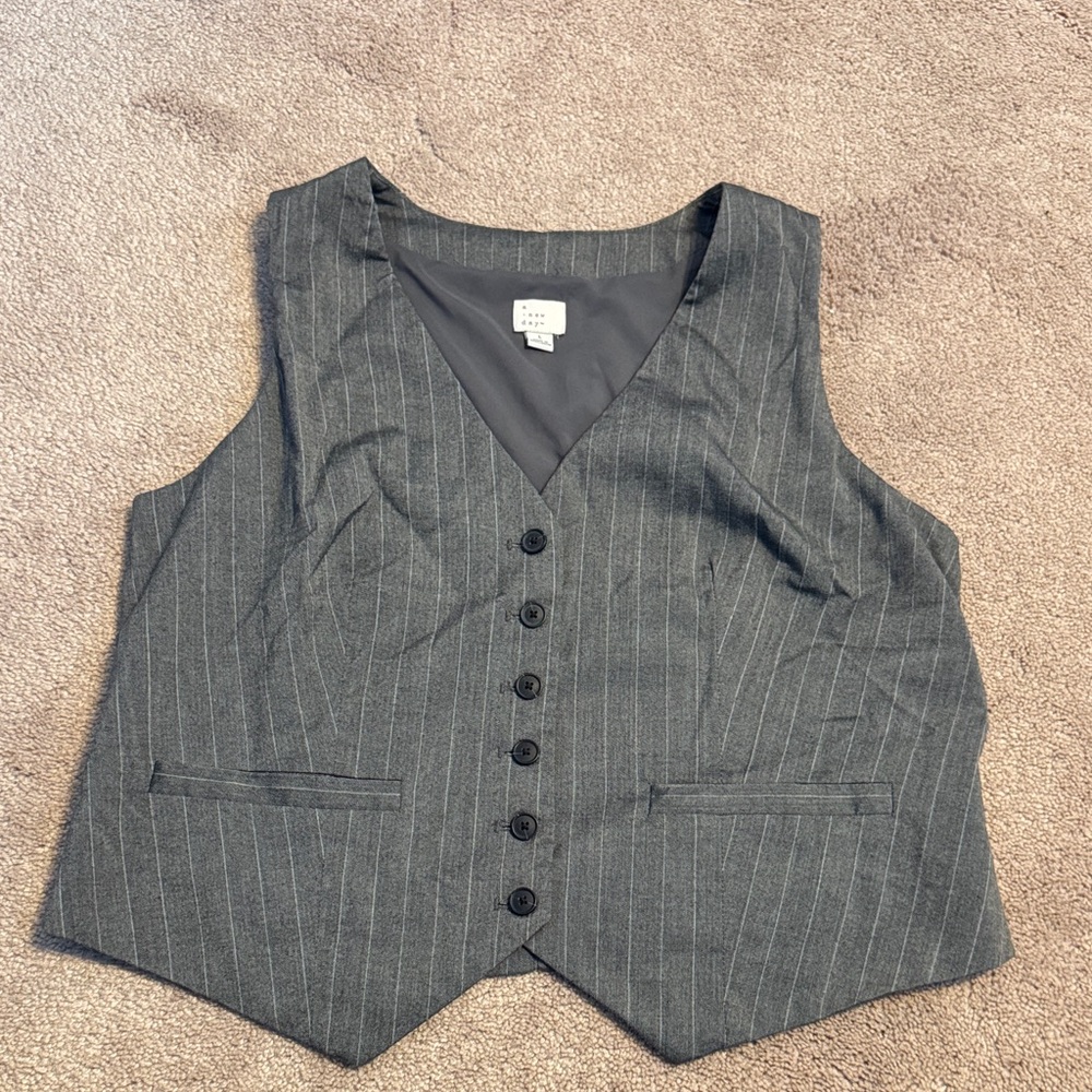 Gray Pinstripe Vest